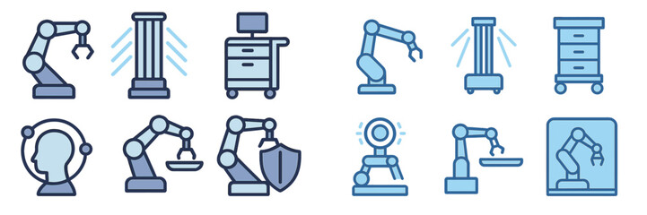 Obraz premium Vector art of robotic arms in a modern automated setup