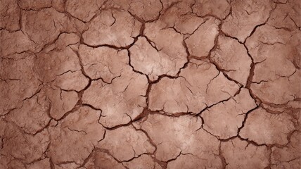 Fototapeta premium Cracked earth with rich brown textures. Artificial intelligence image
