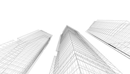 Fototapeta premium Architectural building 3d illustration 3d rendering