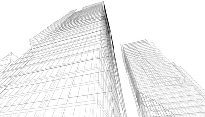 Fototapeta premium Architectural building 3d illustration 3d rendering