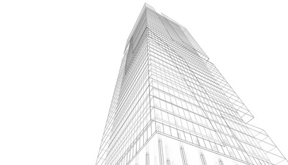 Fototapeta premium Architectural building 3d illustration 3d rendering