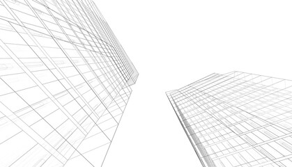 Fototapeta premium Architectural building 3d illustration 3d rendering