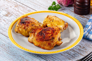 Roasted chicken thighs with spices