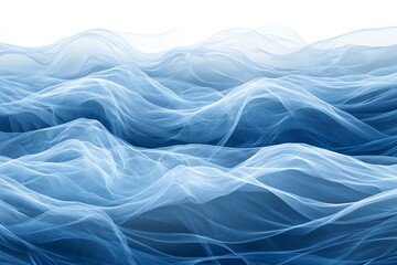Abstract Blue Wave Pattern with Flowing Lines and Soft Light Artistic Design for Digital Art and Backgrounds