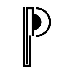 design illustration of the letter p