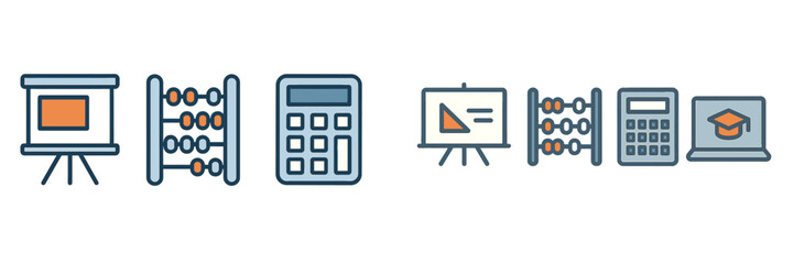 Vector illustration of educational tools for learning and teaching