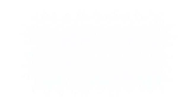 A pixelated white rectangle with jagged edges on a black background in a simple graphic design