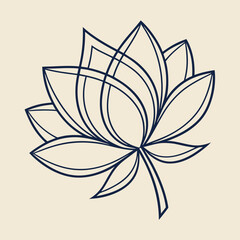 minimal lotus flower line art elegant monoline petals