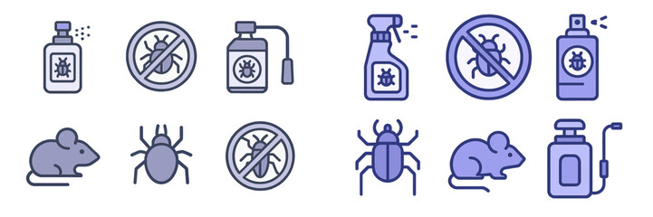 Pest control icons and symbols in a vector illustration format