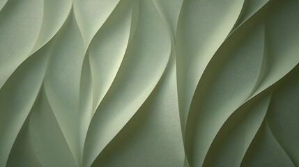 Abstract flowing organic shapes with subtle textured patterns in a soft sage green color palette