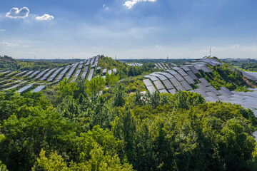 Fototapeta premium Photovoltaic panels on a hillside