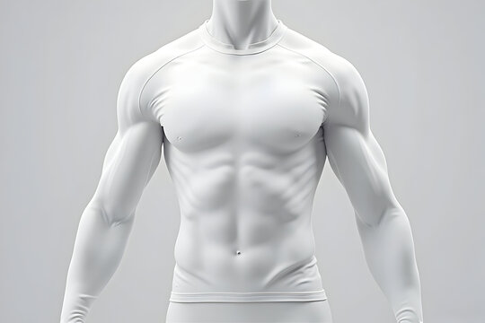 Mannequin Displaying Athletic Physique with Compression Shirt