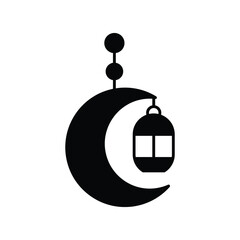Ramadan glyph icon with white background vector stock illustration