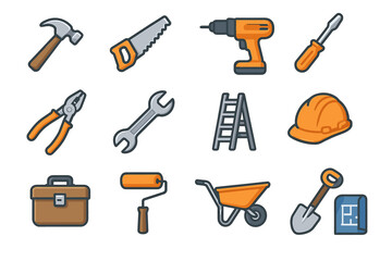 Collection of essential construction and repair tools