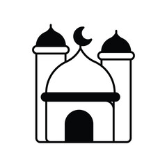 Islamic Architecture glyph icon with white background vector stock illustration