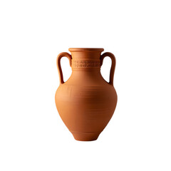 Simple Terracotta Amphora Vase with Dual Handles and Subtle Horizontal Markings