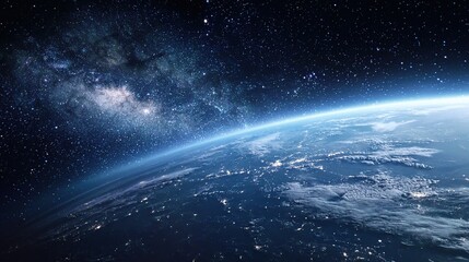 Obraz premium blue planet with space