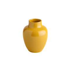 Fototapeta premium Sleek Modern Glossy Yellow Ceramic Vase with Smooth Reflective Surface