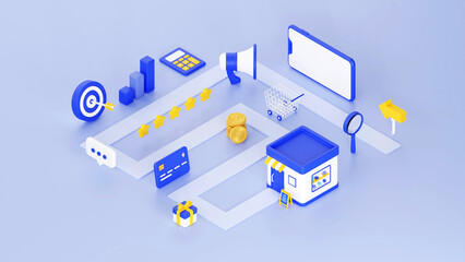 3DCG｜アイソメトリック｜カスタマージャーニーとブランディング