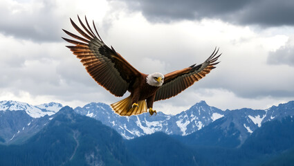 Fototapeta premium bald eagle in flight