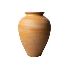 Rustic Unglazed Terracotta Vase with Subtle Horizontal Texture on a Dark Background