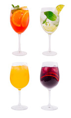 Colorful variety of refreshing cocktails served in elegant glasses