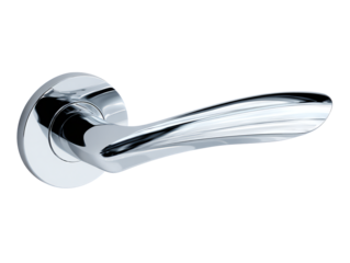 silver door handle isolated on white background,