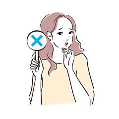 正解か不正解か札でジャッジする綺麗な女性