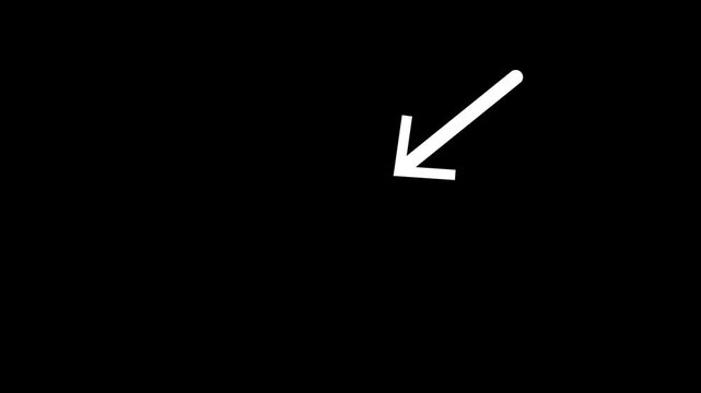 Down arrow icon animation on a black background.