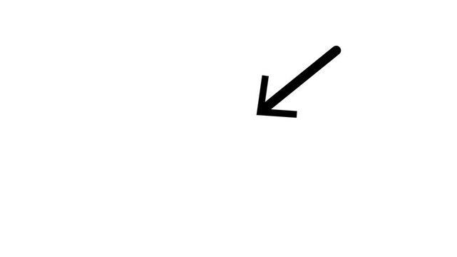 Down arrow icon animation on a white background.