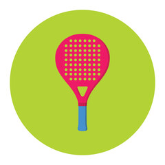 Flat Icon of Padel Racket