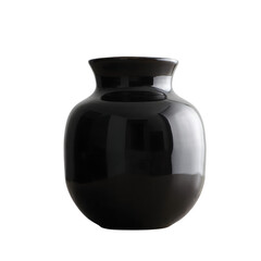 Sleek Glossy Black Ceramic Vase with Reflective Surface and Modern Minimalist Design