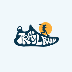 Trail Running logo vector