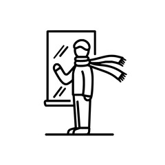 Is this man trapped inside or is he just waving to the outside world? the answer will shock you!