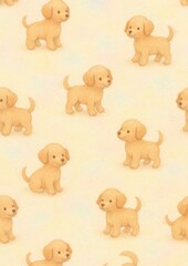 Fototapeta premium Cute puppy seamless pattern