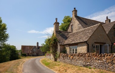 Cotswold village of Eastleach, Gloucestershire, England