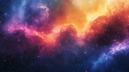 Naklejka premium minimalist vector constellations weaving through ethereal watercolor space clouds, precise geometric planetary paths dissolving into flowing cosmic pigments, clean astronomical symbols dancing with