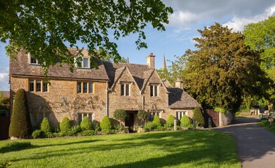 Cotswold village of Lower Slaughter, Gloucestershire, England.