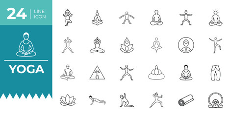 Fototapeta premium Yoga Icon Vector Design