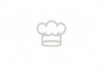 Chef Hat Simple Line Art Icon on White Background