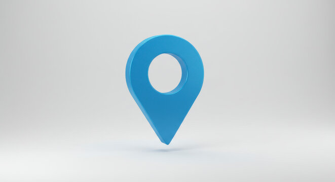 Digital Blue Location Pin Marker Icon Representing Navigation and Exploration