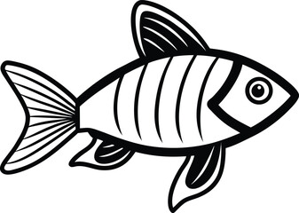 A fish drawing with a black line on it 
