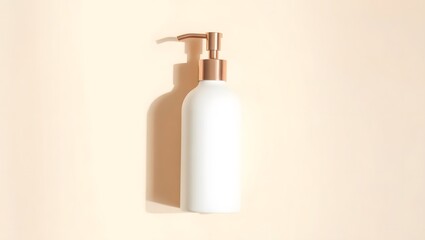 Blank packaging of a white wine bottle with a pump dispenser and a glass of rosé