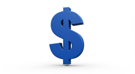 Blue Dollar Sign Symbol Represents Money Finance and Wealth in a Clean Minimalist Style