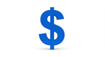 Bright Blue Dollar Sign Symbol Representing Wealth And Financial Success