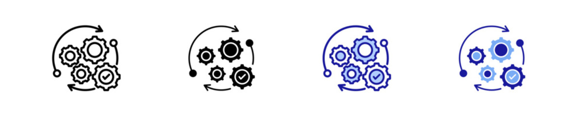 Process Automation  Icon Set Multiple Style Collection
