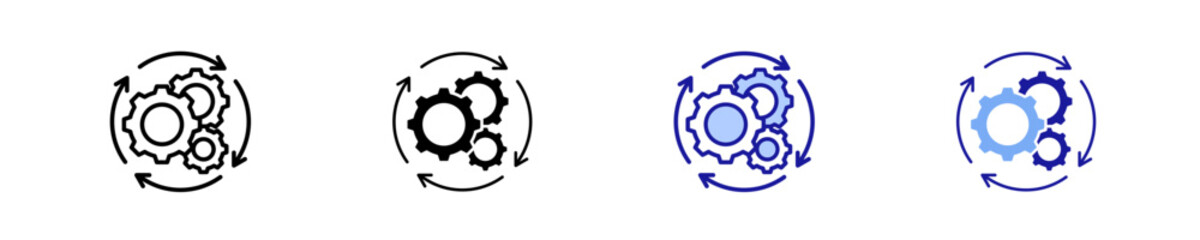 Business Process Engine  Icon Set Multiple Style Collection
