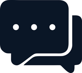 Vector speech bubble icon for customer support or chatbot UI designs.