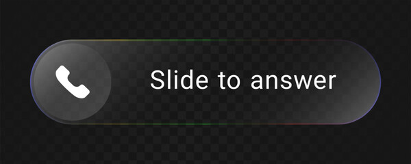 Slide to answer incoming call button in glass style