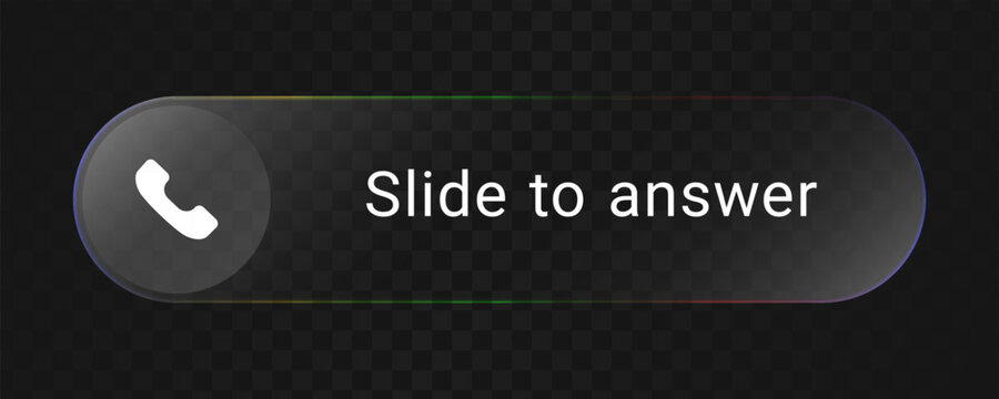 Slide to answer incoming call button in glass style
